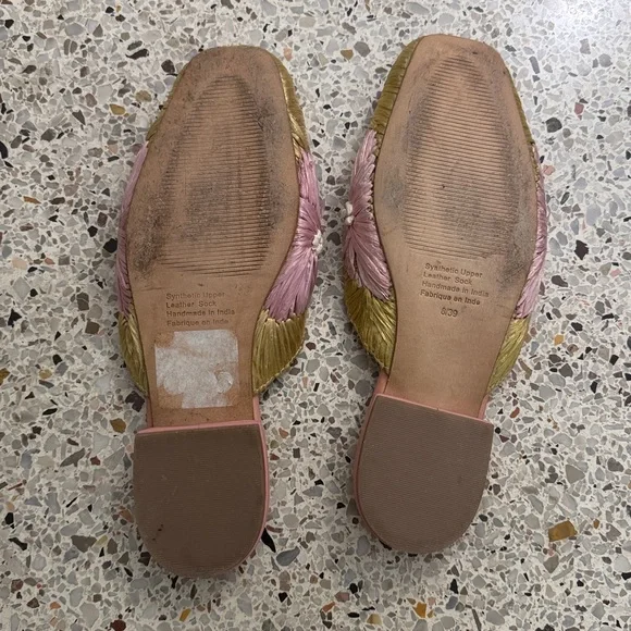 Jeffrey Campbell Mitzy Mule gold pink raffia rattan 8 39 - Picture 5 of 8